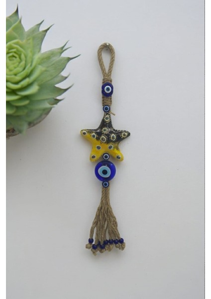 Parlak Sarı Deniz Yıldızı Boncuklu Şık Aksesuar