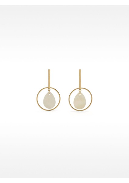 Halka ve Deniz Kabuklu Çubuk Küpe