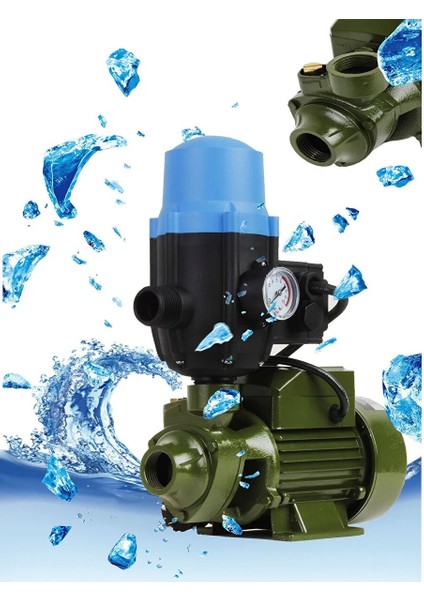 Alman Tasarımı 1.0 Hp Bar Ayarlı Su Pompası Paket Hidrofor QB60 Max 9 Metre Emiş 20 Metre Yükseklik indirimleri
