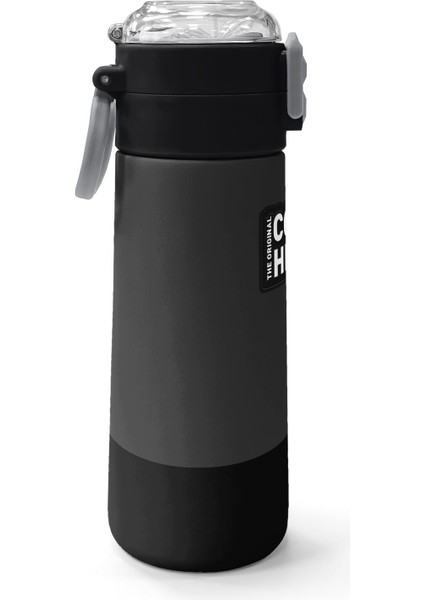 Kids Koyu Gri Siyah Desenli Pipetli ve Direkt Içim Çelik Termos 500 ml 31824 fiyatları