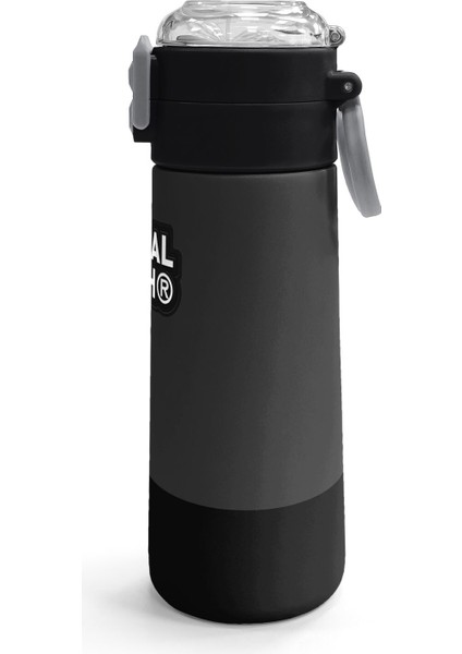 Kids Koyu Gri Siyah Desenli Pipetli ve Direkt Içim Çelik Termos 500 ml 31824 modelleri