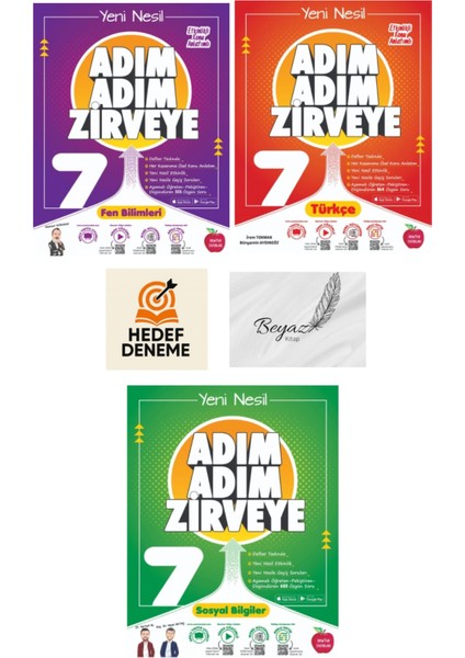 Newton 7.sınıf Adım Adım Zirveye Fen Bilimleri Türkçe Sosyal Bilgiler Soru Bankası Hedef Deneme