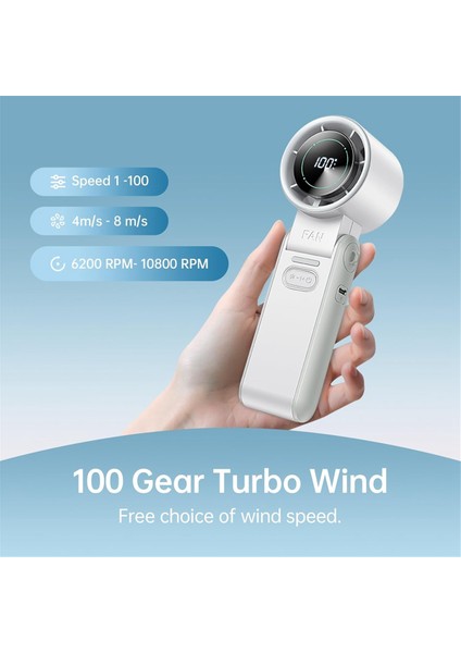 3'ü 1 Arada Taşınabilir El Tipi Turbo Fan, Dijital Ekran, USB Şarj Edilebilir Mini El Tipi Kişisel Seyahat Fanı, Açık Hava A (Yurt Dışından) modelleri