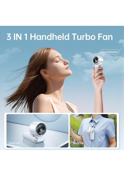 3'ü 1 Arada Taşınabilir El Tipi Turbo Fan, Dijital Ekran, USB Şarj Edilebilir Mini El Tipi Kişisel Seyahat Fanı, Açık Hava A (Yurt Dışından) indirimleri