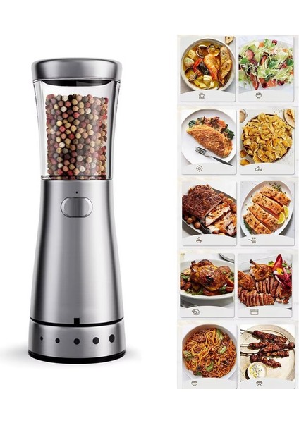 Taşınabilir Elektrikli Karabiber Değirmeni Şarj Edilebilir Otomatik Karabiber Değirmeni Elektrikli Tuz Karabiber Değirmeni 5 Ayarlanabilir Dişli (Yurt Dışından) modelleri