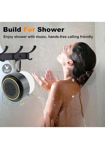 Bluetooth Duş Hoparlörü Taşınabilir Su Geçirmez Hoparlör Vakumlu Kablosuz Açık Hava Hoparlörü Havuz Kamp Yürüyüş (Yurt Dışından) modelleri