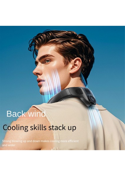 Boyun Kliması Soğuk Hava Üfleyen Fanlar Soğutma Cihazı Giyilebilir Fan, 5200MAH Pil Şarj Edilebilir Kişisel Fan Mavi (Yurt Dışından) fiyatları
