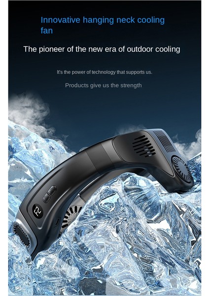 Boyun Kliması Soğuk Hava Üfleyen Fanlar Soğutma Cihazı Giyilebilir Fan, 5200MAH Pil Şarj Edilebilir Kişisel Fan Mavi (Yurt Dışından) fırsatları