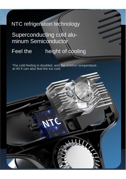 Boyun Kliması Soğuk Hava Üfleyen Fanlar Soğutma Cihazı Giyilebilir Fan, 5200MAH Pil Şarj Edilebilir Kişisel Fan Mavi (Yurt Dışından) indirimleri