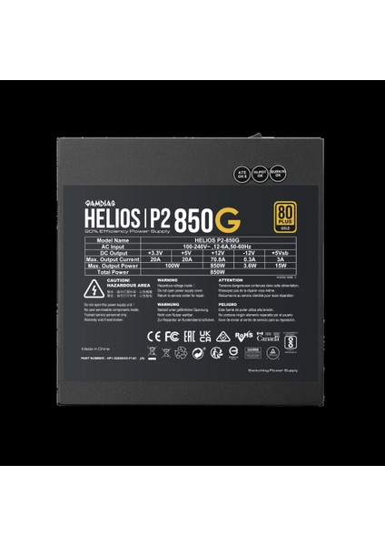 Teknoteg - Rsr - Gamdıas Helıos P2-850G, 850W, 80+ Gold, Full Modüler, Aktif Pfc, Gamıng, Atx, Power Supply (Psu) fırsatları