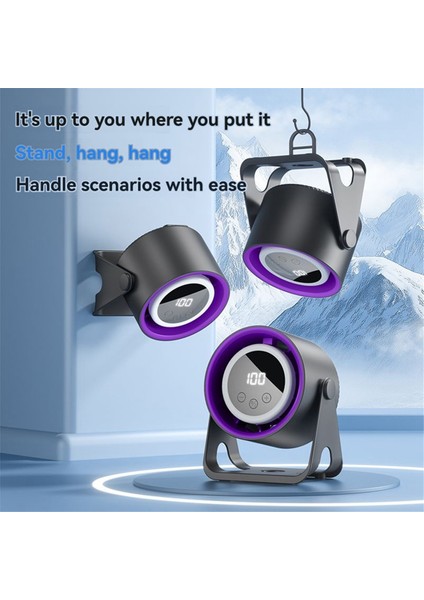 Masaüstü Fanlar Küçük Sessiz, 100 Hız Şarj Edilebilir Taşınabilir Fan, Dijital Ekranlı 1800MAH Pil Güçlü Fan Siyah ve Gri (Yurt Dışından)