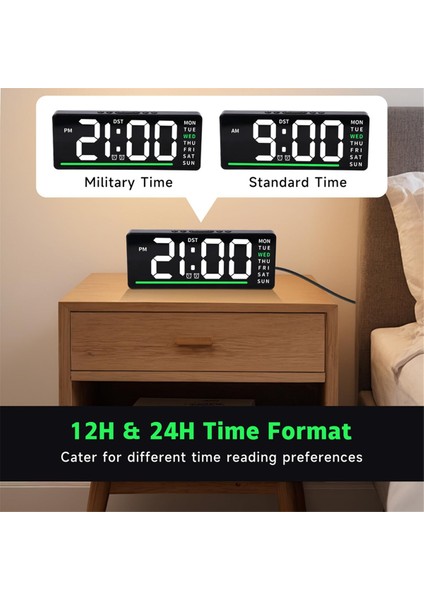 Ağır Uyuyanlar Için Yüksek Sesli Çalar Saat, Yatak Odaları Için LED Dijital Çalar Saat, Sıcaklık Tarih ve Çift Alarm (Yurt Dışından) fırsatları