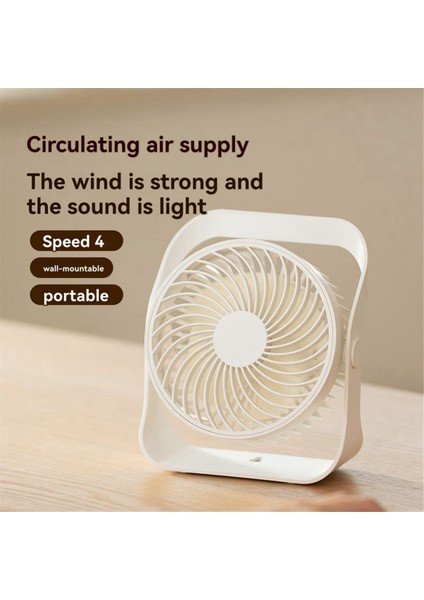 Masaüstü Duvara Monte Edilebilir Fan Ev Taşınabilir El Şarj Edilebilir Fan Dört Hızlı Yüksek Rüzgar Hızı Fanı Koyu Gri (Yurt Dışından) modelleri