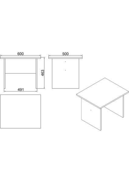 Bega B Ofis Sehpası 3 Renk Beyaz Beg2-W fırsatları