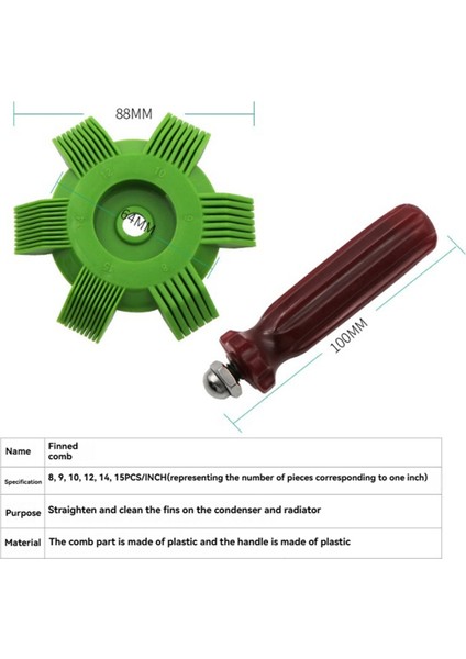 Hvac/oto Radyatör Kanatçık Tarak Düzeltme Aleti Klima ve Kondansatörler Için 8-15MM Ayar Onarım Takımı (Yurt Dışından) fiyatları