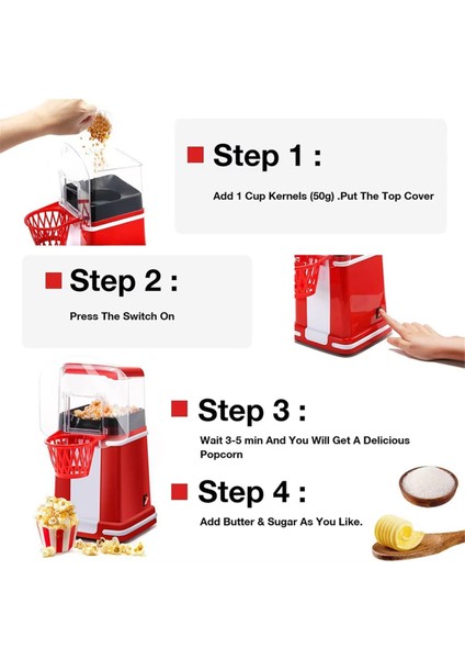 Mini Patlamış Mısır Makinesi Sıcak Hava Patlamış Mısır Patlatma Makinesi Otomatik Tereyağı Atıştırmalık Aleti Ev Mutfağı Için Film Noel (Ingiltere) (Yurt Dışından) fiyatları