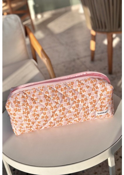 Turuncu Çiçek Desenli Saç Şekillendiricileri Için Seyahat Çantası - Xl Boy fırsatları
