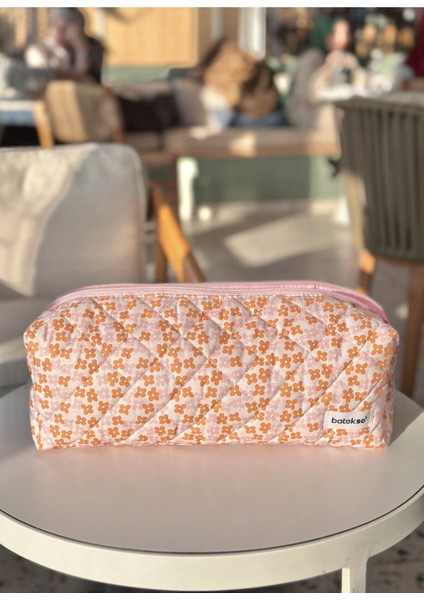 Turuncu Çiçek Desenli Saç Şekillendiricileri Için Seyahat Çantası - Xl Boy indirimleri