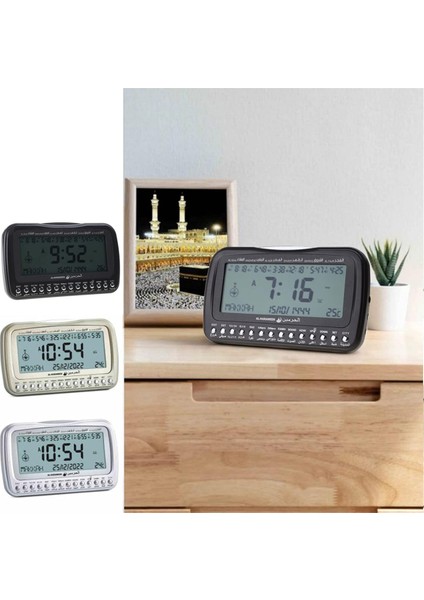 Arkadan Aydınlatmalı Masa Saati Islami Ezan Ezan Namaz Alarmları Masa Saati Sıcaklık Göstergesi Yön Dijital Saat Alarm Saati B (Yurt Dışından) modelleri