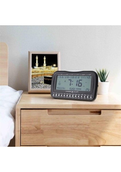 Arkadan Aydınlatmalı Masa Saati Islami Ezan Ezan Namaz Alarmları Masa Saati Sıcaklık Göstergesi Yön Dijital Saat Alarm Saati B (Yurt Dışından) fırsatları