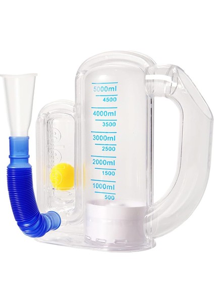 Akciğerler Için Nefes Egzersiz Cihazı, Akış Hızı Göstergeli Derin Nefes Eğitmeni, Teşvik Spirometresi 5000ML (Yurt Dışından)