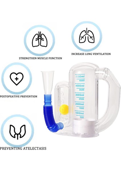 Akciğerler Için Nefes Egzersiz Cihazı, Akış Hızı Göstergeli Derin Nefes Eğitmeni, Teşvik Spirometresi 5000ML (Yurt Dışından) modelleri