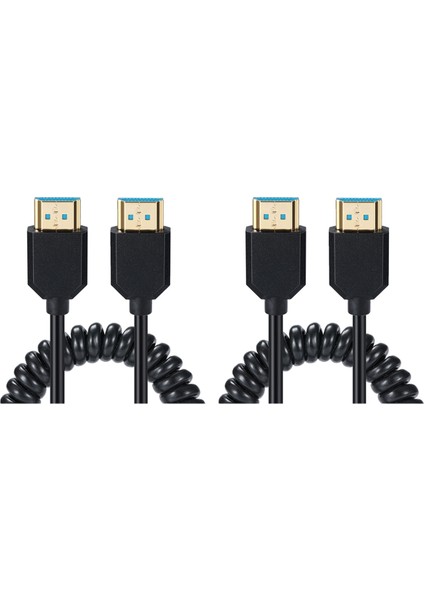 HDMI Uyumlu Tip Yaylı Geri Çekilebilir Hd Kablo HDMI Uyumlu 2.1 8K60Hz Dizüstü Bilgisayar Tv Monitör Projektör Bağlantı Kablosu A (Yurt Dışından)