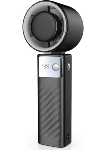 El Tipi Turbo Fan, Güçlü Fanlar [maksimum 20 Saat Soğutma], Mini Fanlar, LED Ekran, Kadınlar Erkekler Açık Hava Kapalı Alan Siyah (Yurt Dışından)