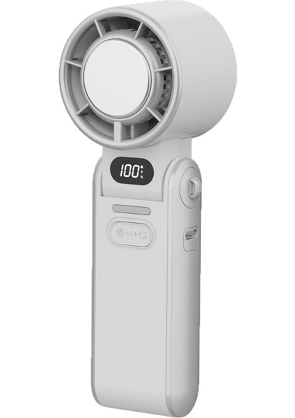 Taşınabilir Hava Soğutma Turbo Fan 3600MAH 100 Rüzgar Hızı Ayarlanabilir Açık Hava Katlanabilir El Tipi Fan Kordonlu Beyaz (Yurt Dışından)