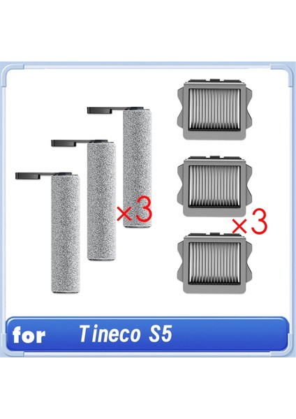 Tineco S5 Serisi Kablosuz Islak Kuru Elektrikli Süpürge Yedek Takımı Yedek Fırça Silindirleri ve Filtreler (Yurt Dışından)