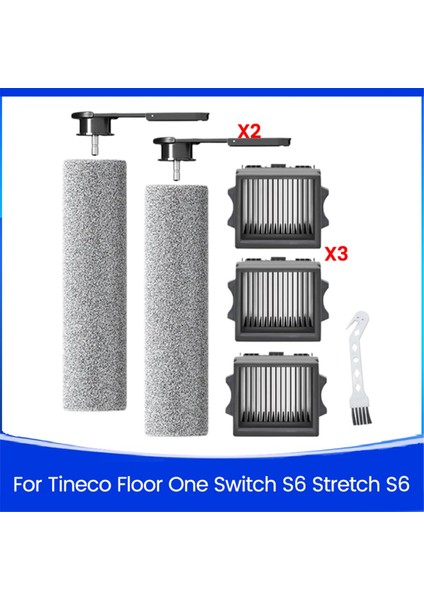 Tineco Floor One Switch S6 Stretch S6 Kablosuz Islak Kuru Elektrikli Süpürge Parçaları Hepa Filtreleri Fırça Silindirleri (Yurt Dışından)