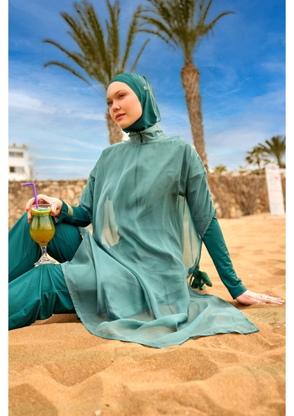 Açık Yeşil Kimono Kaftan P2516-1