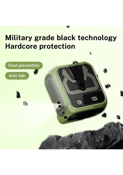 10000MAH Giyilebilir Fan Mini Bel Fanı 5 Hızlı USB Şarj Edilebilir Bel Klipsi Fanı Acil Mobil Güç Açık Hava Yeşil (Yurt Dışından) fiyatları