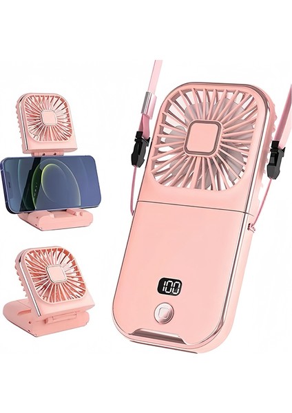 Açık Hava Mini Fan Boyun Askılı Mobil Güç Fanı Masaüstü Stand Boyun Askılı Fan Taşınabilir El Tipi Fan USB Şarj B (Yurt Dışından) fiyatları