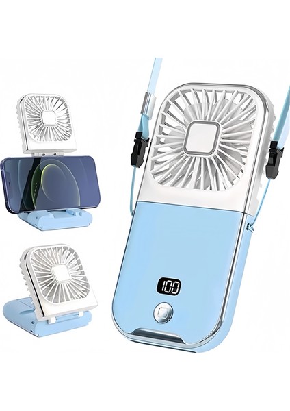 Açık Hava Mini Fan Boyun Askılı Mobil Güç Fanı Masaüstü Stand Boyun Askılı Fan Taşınabilir El Tipi Fan USB Şarj B (Yurt Dışından) modelleri