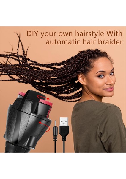 Otomatik Saç Örgüsü Makinesi USB Elektrikli Saç Bükücü Kendin Yap Şekillendirme Aracı Kızlar Için Fransız Dreadlock Örgü Yapıcı (Yurt Dışından) fiyatları