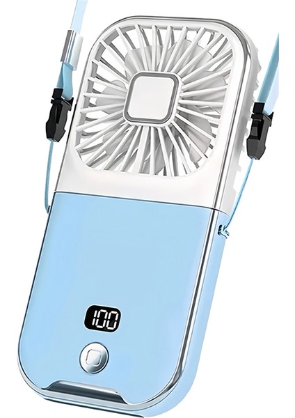 Açık Hava Mini Fan Boyun Askılı Mobil Güç Fanı Masaüstü Stand Boyun Askılı Fan Taşınabilir El Tipi Fan USB Şarj A (Yurt Dışından)