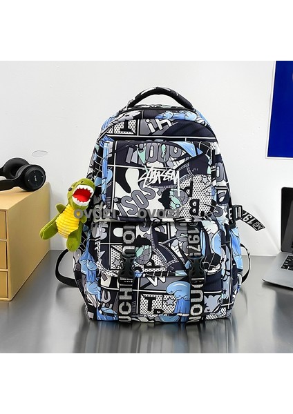Ovozı Karikatür Öğrenci Okul Çantası Büyük Kapasiteli Günlük Omuz Çantası (Yurt Dışından)