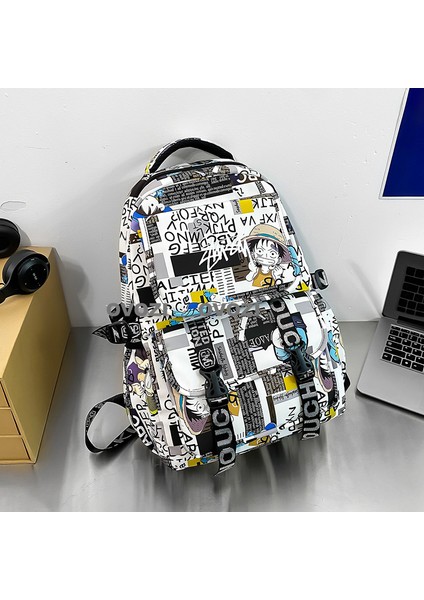 Ovozı Karikatür Öğrenci Okul Çantası Büyük Kapasiteli Günlük Omuz Çantası (Yurt Dışından)