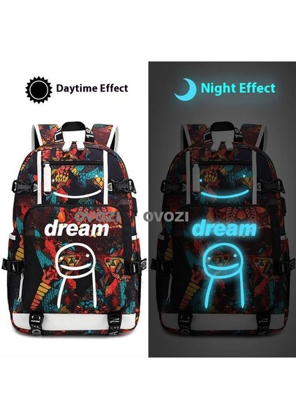 Ovozı USB Şarj Portlu Büyük Kapasite Ortaokul Lise Üniversite Okul Çantası Eğlence Omuz Çantası (Yurt Dışından)