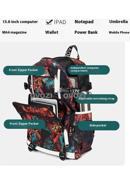 Ovozı USB Şarj Portlu Büyük Kapasite Ortaokul Lise Üniversite Okul Çantası Eğlence Omuz Çantası (Yurt Dışından) fırsatları