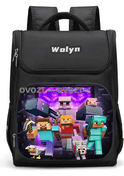 Ovozı 37CM Benim Dünyam Okul Çantası Büyük Kapasiteli Öğrenci Okul Çantası Günlük Omuz Çantası (Yurt Dışından)