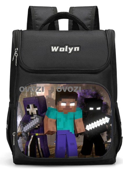 Ovozı 37CM Benim Dünyam Okul Çantası Büyük Kapasiteli Öğrenci Okul Çantası Günlük Omuz Çantası (Yurt Dışından)