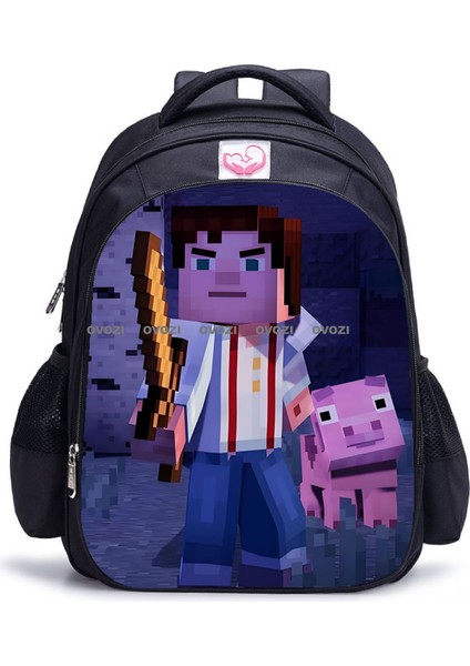 Ovozı 39CM Benim Dünyam Okul Çantası Büyük Kapasiteli Öğrenci Okul Çantası Günlük Omuz Çantası (Yurt Dışından)