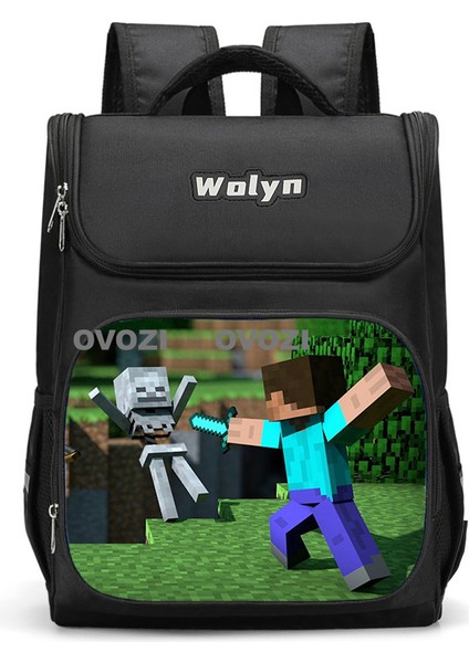 Ovozı 37CM Benim Dünyam Okul Çantası Büyük Kapasiteli Öğrenci Okul Çantası Günlük Omuz Çantası (Yurt Dışından)