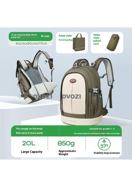 Ovozı Öğrenci Okul Çantası 3'lü Set (Yurt Dışından)