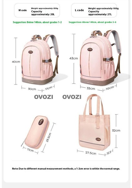 Ovozı Öğrenci Okul Çantası 3'lü Set (Yurt Dışından) indirimleri