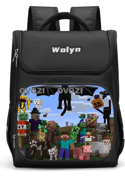 Ovozı 37CM Benim Dünyam Okul Çantası Büyük Kapasiteli Öğrenci Okul Çantası Günlük Omuz Çantası (Yurt Dışından)