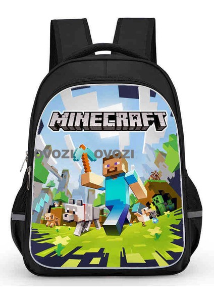 Ovozı 40CM Minecraft Öğrenci Okul Çantası Rahat Omuz Çantası (Yurt Dışından)