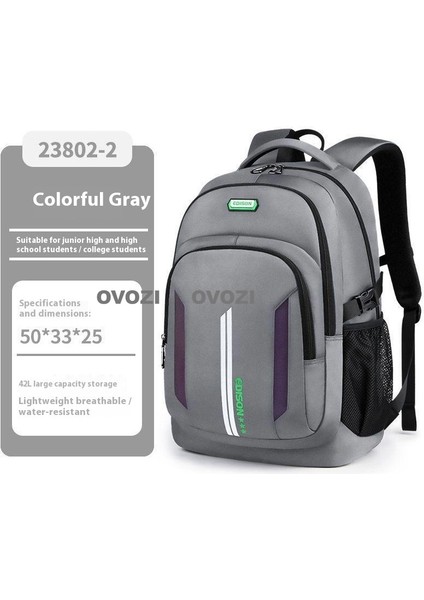 Ovozı Ortaokul Üniversite Okul Çantası Günlük Omuz Çantası Büyük Kapasiteli Seyahat Çantası (Yurt Dışından)